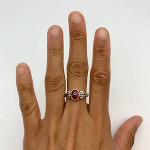 Vintage Ruby Ring, Red Ruby Ring, Created Ruby Ring, Tribal Ring, Ruby Solitaire Ring, Oval Ruby Ring, July Birthstone Ring, Adina Stone