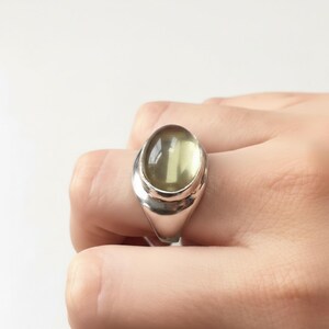 Lemon Quartz Ring, Lemon Quartz, Natural Stone, Yellow Stone Ring, Large Stone Ring, Solid Silver Ring, Pure Silver