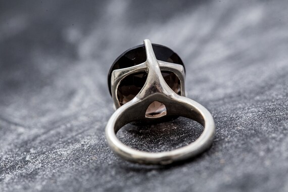 Smoky Topaz Ring Natural Topaz Big Stone Ring Promise Ring