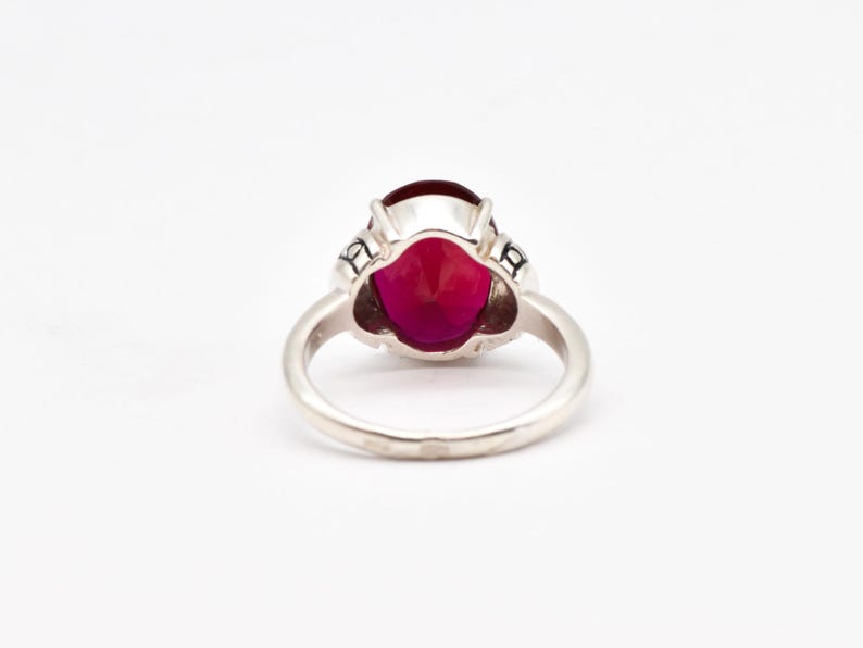 Red Ruby Ring, Created Ruby Ring, Red Tribal Ring, Large Ruby Ring, July Birthstone Ring, Ruby Statement Ring, Vintage Ring, Adina Stone image 9