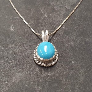 Colgante de turquesa, turquesa natural, colgante de diciembre, colgante victoriano, colgante vintage, La Bella Durmiente, colgante azul, colgante de plata imagen 12