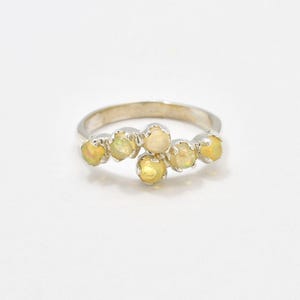 Anillo de ópalo de fuego, ópalo natural, banda de ópalo, ópalo etíope, ópalo auténtico, banda de ópalo vintage, piedra de nacimiento de octubre, anillo de plata maciza, ópalo de fuego imagen 3
