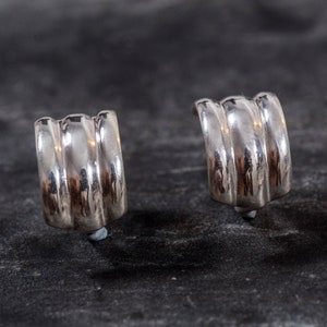 Half Hoop Earrings, Statement Earrings, 925 Silver Earrings, Unique Earrings, Artistic Earrings, Boho Earrings, Triple Earrings, Large Studs image 8