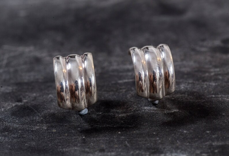Half Hoop Earrings, Statement Earrings, 925 Silver Earrings, Unique Earrings, Artistic Earrings, Boho Earrings, Triple Earrings, Large Studs image 8