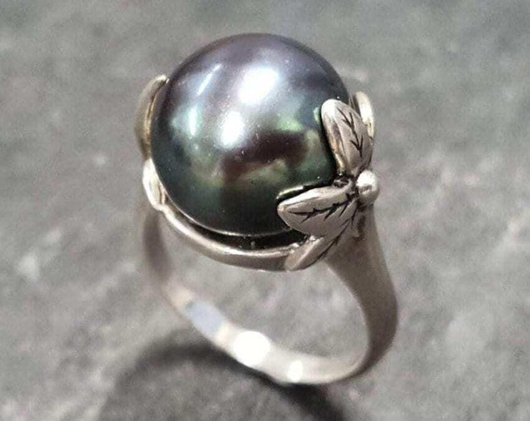 指輪・リング JOHO year and month ring black pearl Black Pearl Ring, Natural Black Pearl, June Birthstone