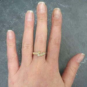 Anillo de ópalo de fuego, ópalo natural, banda de ópalo, ópalo etíope, ópalo auténtico, banda de ópalo vintage, piedra de nacimiento de octubre, anillo de plata maciza, ópalo de fuego imagen 9