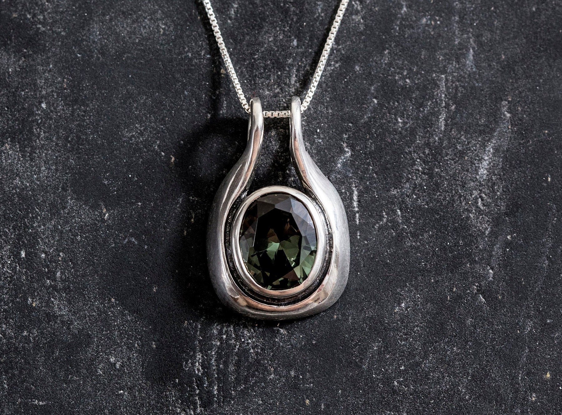 Green Pendant Created Diamond Pendant Green Diamond Etsy