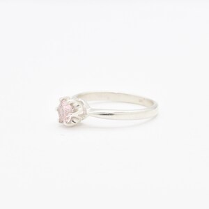 Unique Stone Ring, Morganite Ring, Created Morganite, Pink Promise Ring, Pink Vintage Ring, 925 Silver Ring, Pink Morganite Ring, Morganite image 3