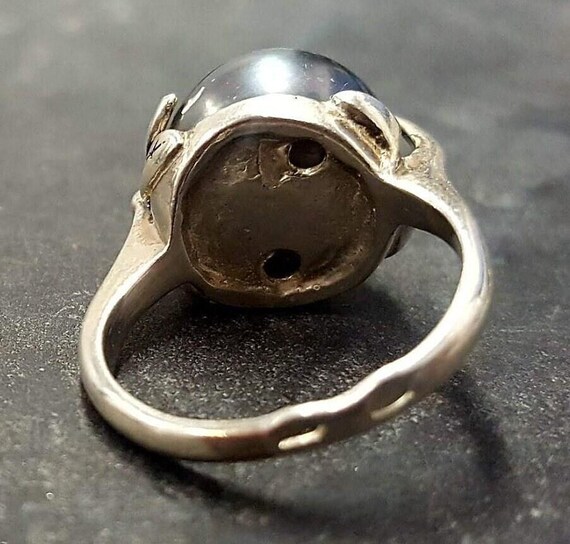 指輪・リング JOHO year and month ring black pearl Black Pearl Ring, Natural Pearl, Silver Leaf Ring, June