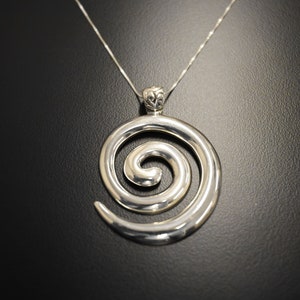 Swirl Pendant, Spiral Pendant, Solid Silver Pendant, Artistic Pendant, Statement Pendant, Round Pendant, Large Pendant, Twirl Pendant