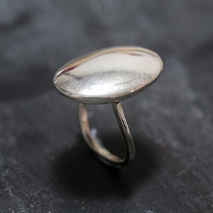 Oval Silver Ring, Solid Silver Ring, Statement Ring, Unique Silver Ring, Ellipse Ring, Interesting Ring, Sterling Silver Ring, Silver Ring image 3