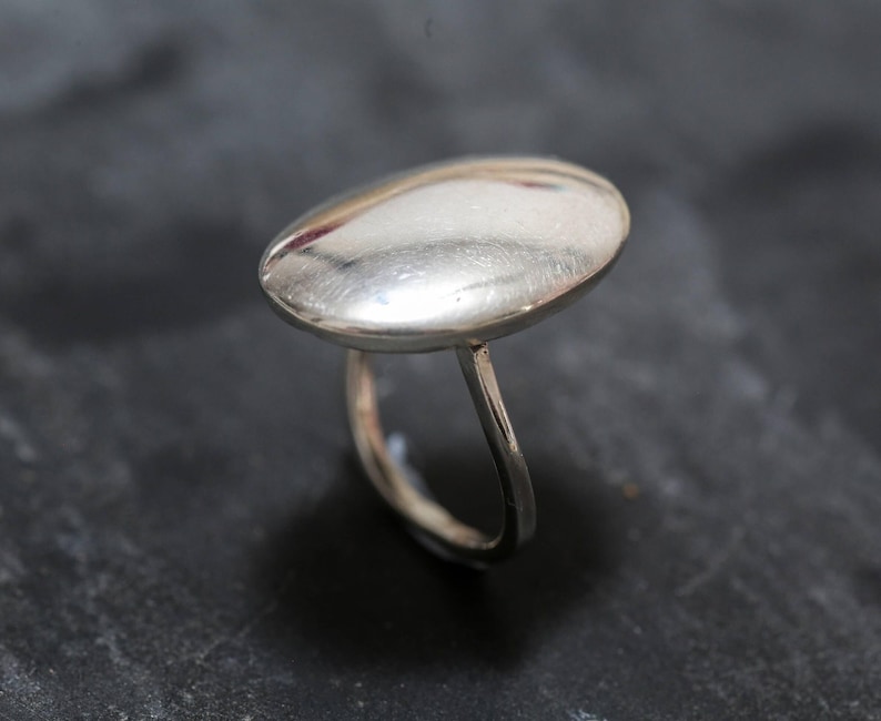 Oval Silver Ring, Solid Silver Ring, Statement Ring, Unique Silver Ring, Ellipse Ring, Interesting Ring, Sterling Silver Ring, Silver Ring image 3