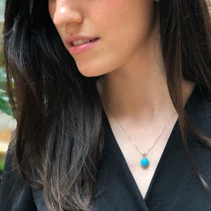 Colgante de turquesa, turquesa natural, colgante de diciembre, colgante victoriano, colgante vintage, La Bella Durmiente, colgante azul, colgante de plata imagen 7