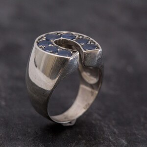 Saphir Ring, Natürlicher Saphir, Echter Saphir, September Geburtsstein, Großer Blauer Ring, Unisex Ring, Glücksbringer Ring, Statement Ring Bild 9