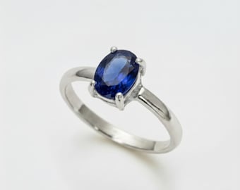 Blue Sapphire Ring, Sapphire Ring, Created Sapphire, Promise Ring, Blue Diamond Ring, Blue Vintage Ring, Vintage Ring, Solid Silver Ring
