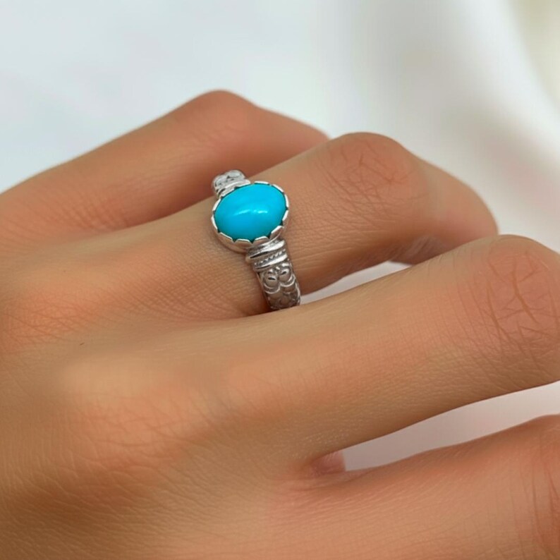 Turquoise Ring, Real Turquoise, Sleeping Beauty Turquoise, Arizona Turquoise, Natural Turquoise, Pure Silver, Solid Silver Ring, Vintage