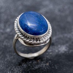 Large Lapis Ring, Lapis Lazuli Ring, Natural Lapis Lazuli, Blue Ring, Victorian Ring, Solid Silver Ring, December Birthstone, Lapis Lazuli image 7