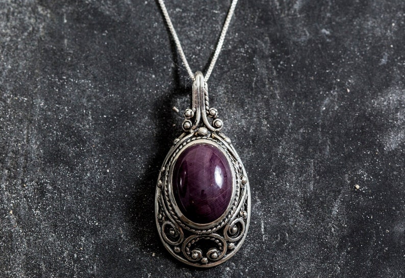 Colgante victoriano, colgante de rubí, colgante de rubí natural, colgante artístico, colgante de julio, colgante rojo, colgantes vintage, colgante de plata, colgante de rubí imagen 10