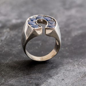 Saphir Ring, Natürlicher Saphir, Echter Saphir, September Geburtsstein, Großer Blauer Ring, Unisex Ring, Glücksbringer Ring, Statement Ring Bild 8