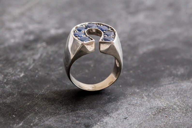 Saphir Ring, Natürlicher Saphir, Echter Saphir, September Geburtsstein, Großer Blauer Ring, Unisex Ring, Glücksbringer Ring, Statement Ring Bild 8