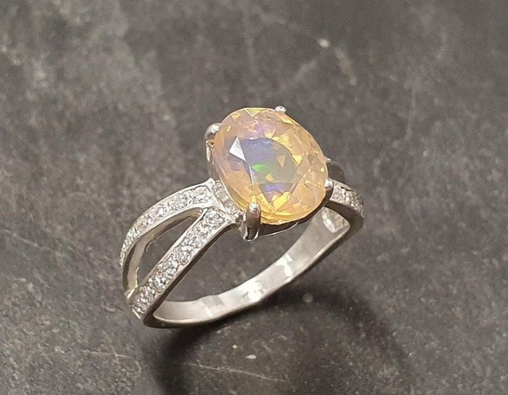 Fire opal deals promise rings