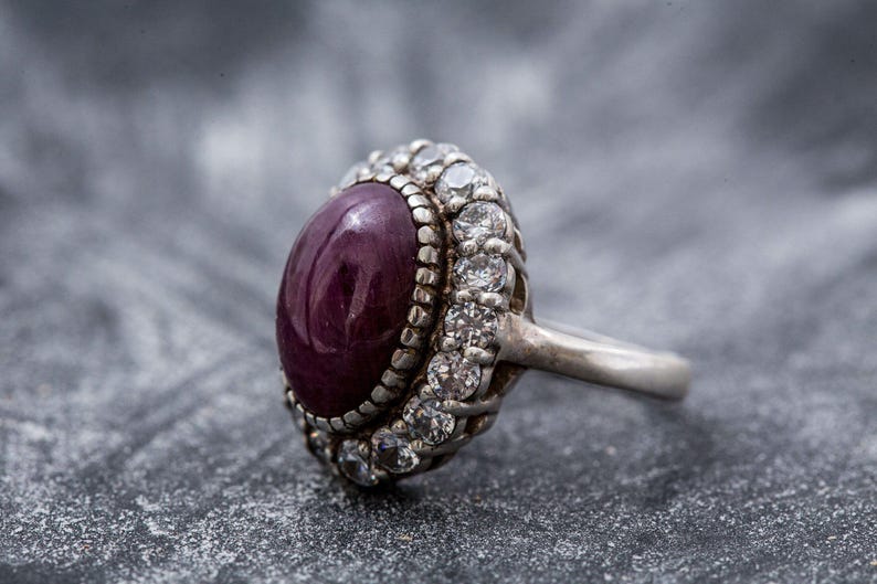 Victorian Ruby Ring, Ruby Ring, Natural Ruby, July Birthstone, Unique Ring, Solid Silver Ring, Statement Ring, July Ring, Red Ring, Ruby image 9