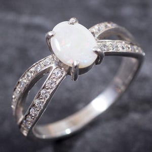 Fire Opal Ring, Natural Opal Ring, Australian Opal, Natural Opal, October Birthstone, Vintage Rings, Opal Promise Ring, Solid Silver Ring