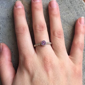 Dainty Amethyst Ring, Natural Amethyst, Natural Purple Amethyst Ring, February Birthstone Ring, Delicate Stack Ring, Purple Stone Ring