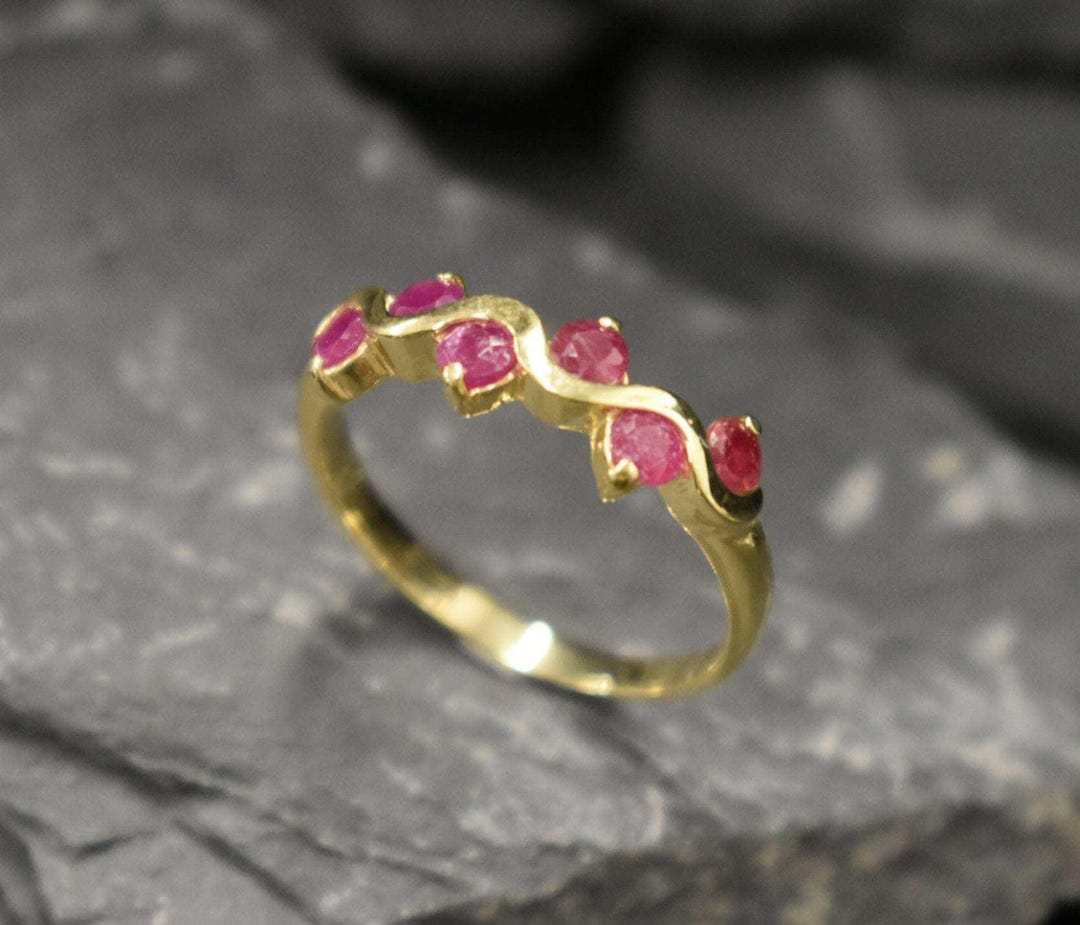 gold ruby ring stackable gold ring july ring natural... Gold Ruby Ring, Ruby Ring, July Birthstone, Asymmetric Ring, Gold ...