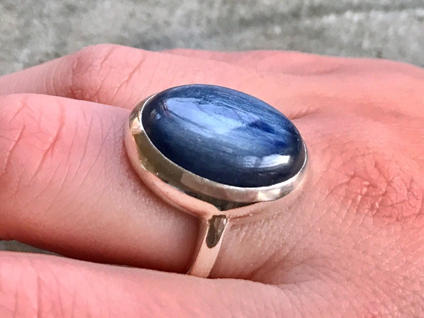 Kyanite Ring, Blue Kyanite, Natural Kyanite, Blue Kyanite