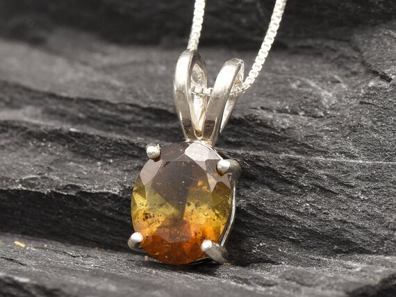 Yellow Tourmaline Necklace Natural Tourmaline Bi color