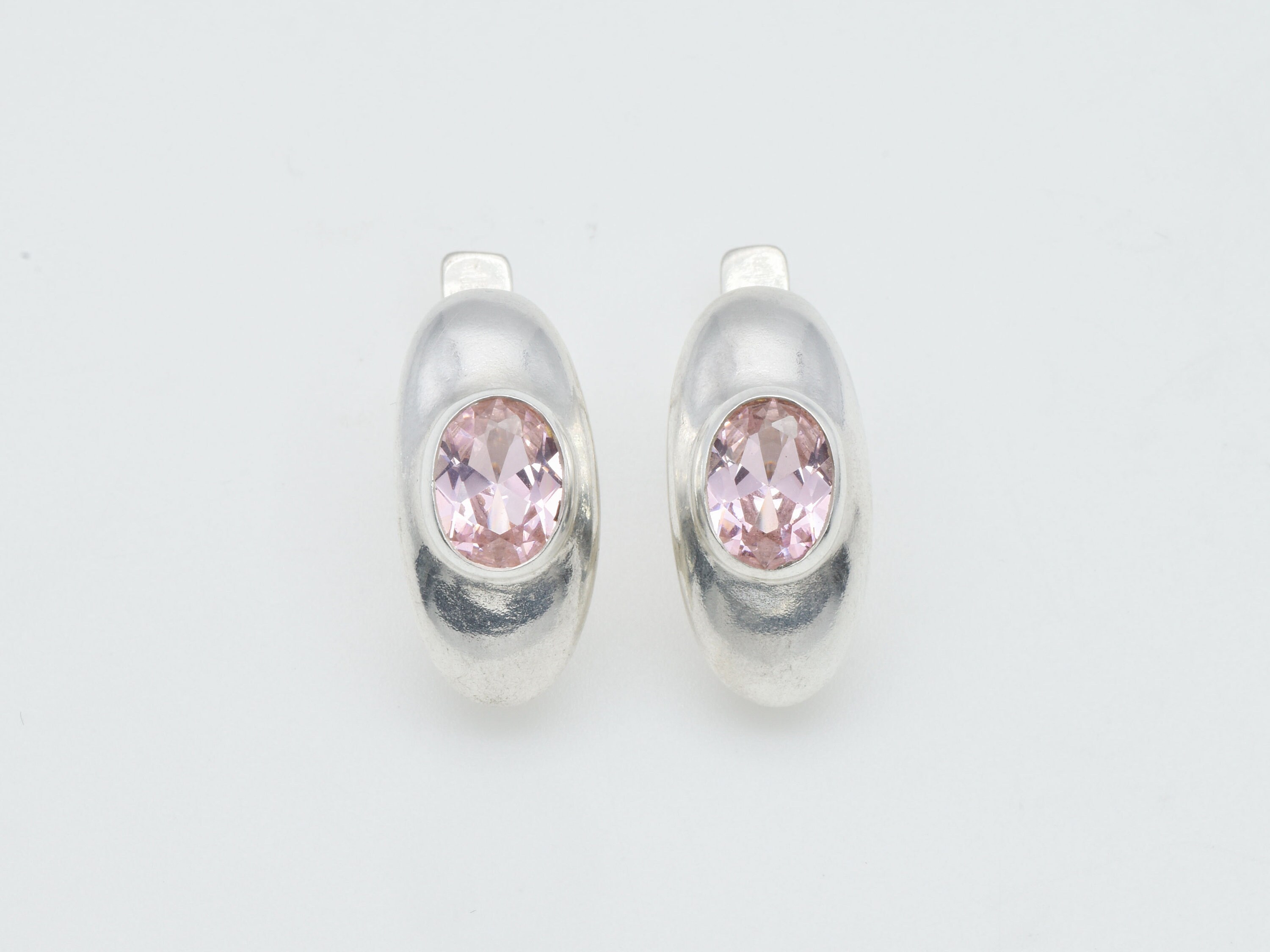 Pink Earrings, Morganite Earrings, June Birthstone, Pink Oval Earrings, Simple Earrings, Bridal Earrings, Adina Stone, 925 Sterling Silver