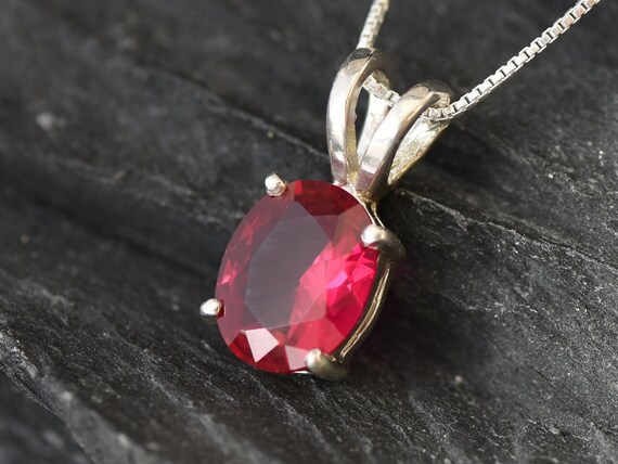 Ruby red stone sale necklace