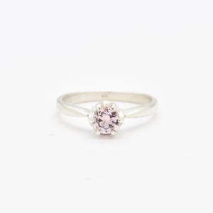 Bague pierre unique, bague morganite, morganite créée, bague de promesse rose, bague vintage rose, bague en argent 925, bague morganite rose, morganite