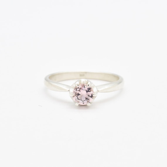 Unique Stone Ring, Morganite Ring, Created Morganite, Pink Promise Ring, Pink Vintage Ring, 925 Silver Ring, Pink Morganite Ring, Morganite