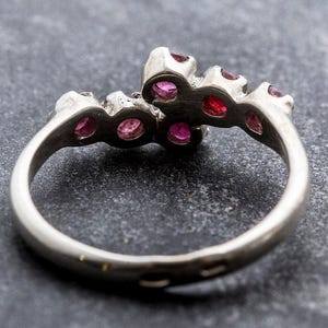 Natural Ruby Ring, Ruby Ring, Vintage Rings, July Birthstone, 6 Stone Ring, Solid Silver, July Ring, Red Ruby, Statement Ring, Real Ruby image 10