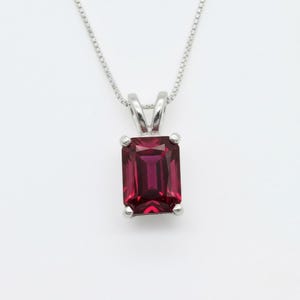 Octagon Ruby Pendant, Rectangle Ruby Pendant, Radiant Cut Ruby Pendant, Vintage Ruby Pendant, Red Ruby Pendant, Ruby Pendant, Created Ruby