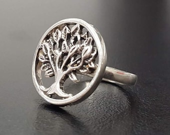 Silver Tree Ring, Family Ring, Tree of Life, Solid Silver Ring, Statement Ring, Artistic Ring, Silver Artisan Ring, Ring of Life, Tree Ring