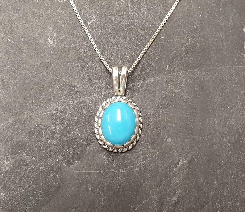 Colgante de turquesa, turquesa natural, colgante de diciembre, colgante victoriano, colgante vintage, La Bella Durmiente, colgante azul, colgante de plata imagen 8