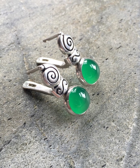 Emerald Earrings Antique Earrings Vintage Earrings Antique