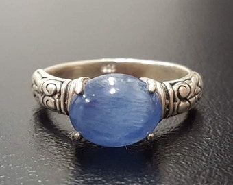 Blue Kyanite Ring, Natural Kyanite, Tribal Ring, African Kyanite, Bohemian Ring, Solid Silver Ring, Blue Tribal Ring, Blue Vintage Ring