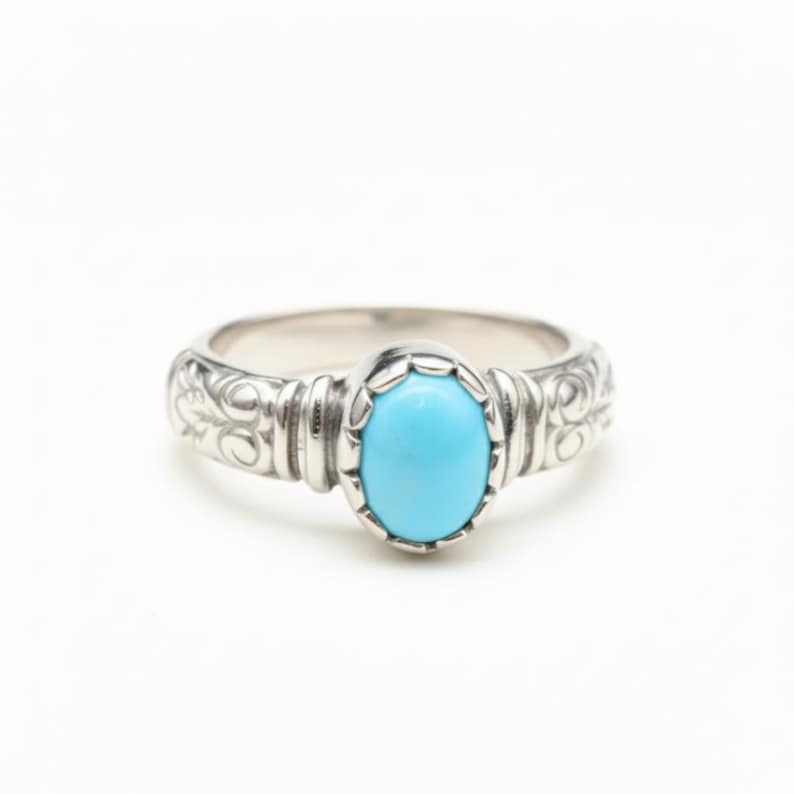 Turquoise Ring, Real Turquoise, Sleeping Beauty Turquoise, Arizona Turquoise, Natural Turquoise, Pure Silver, Solid Silver Ring, Vintage image 1
