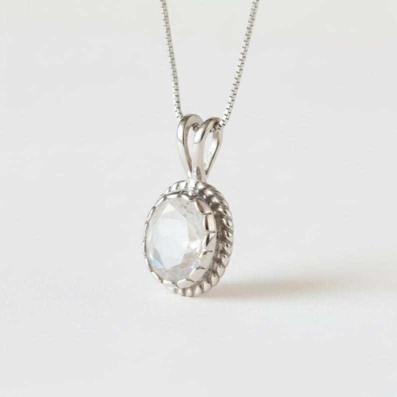 Rainbow Moonstone Pendant, Natural Moonstone Pendant, June Birthstone Necklace, Moonstone Vintage Pendant, Victorian Pendant, Adina Stone