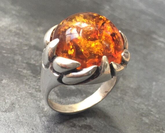 Amber Ring, Natural Amber, Vintage Rings, Antique Rings, Taurus
