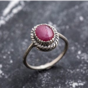 Natural Ruby Ring, Ruby Ring, 3 Carat Ruby, July Birthstone, Vintage Silver Ring, July Ring, Vintage Rings, Real Ruby, Red Ruby, Ruby image 8