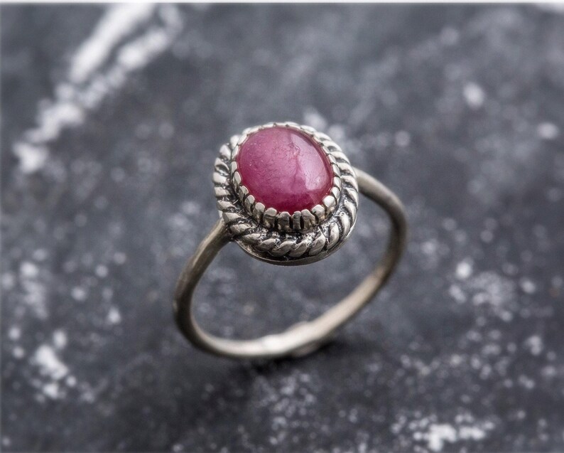 Natural Ruby Ring, Ruby Ring, 3 Carat Ruby, July Birthstone, Vintage Silver Ring, July Ring, Vintage Rings, Real Ruby, Red Ruby, Ruby image 8