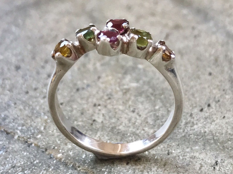 Tourmaline Ring, Healing Stones, October Birthstone, Vintage Rings, Mothers Birthstones, Natural Tourmaline, Solid Silver Ring, Tourmaline image 2