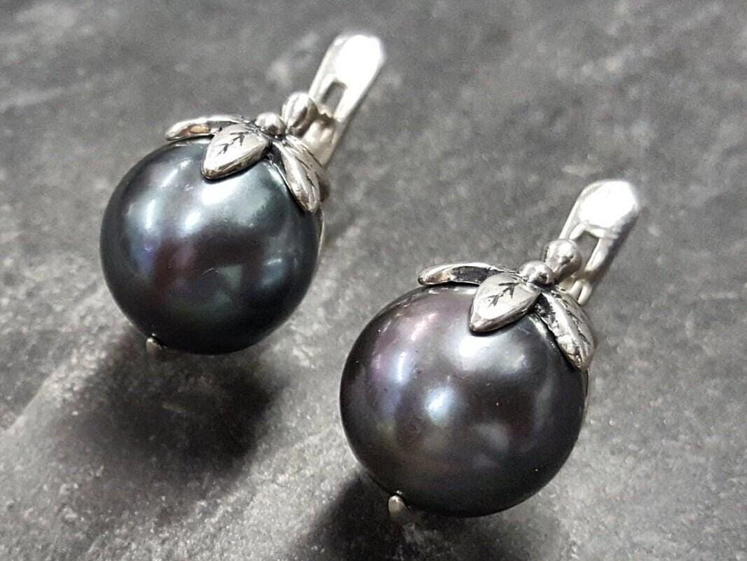 ピアス GANISONG Bridal Pearl flake Earrings Black il_fullxfull.4179665949_b7gn.jpg