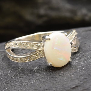 Opal Ring, Natural Opal Ring, Opal Engagement Ring, Australian Opal, Natural Opal, Vintage Opal, Vintage Rings, Antique Opal, Solid Silver image 9