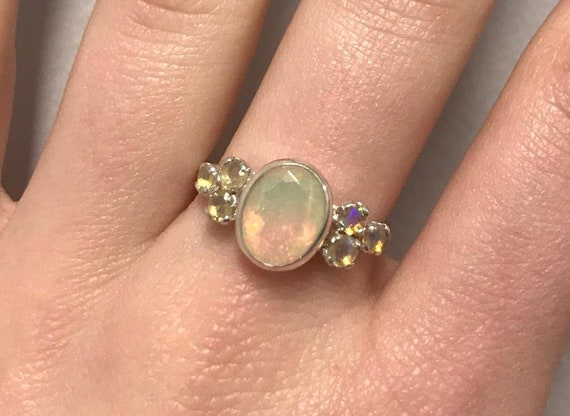 Vintage opal shop rings etsy